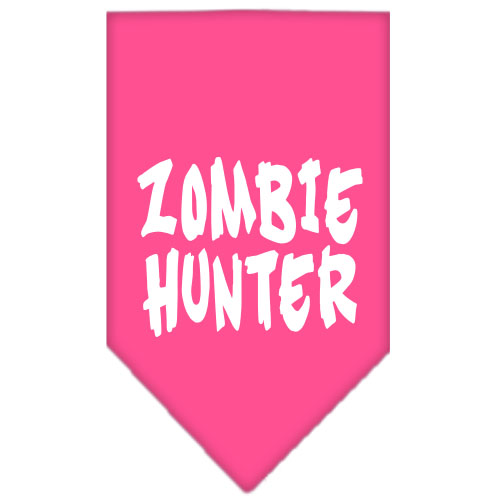 Zombie Hunter Screen Print Bandana Bright Pink Large